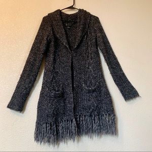 I.N.C. Crochet Warm Long Cardigan with Fringe